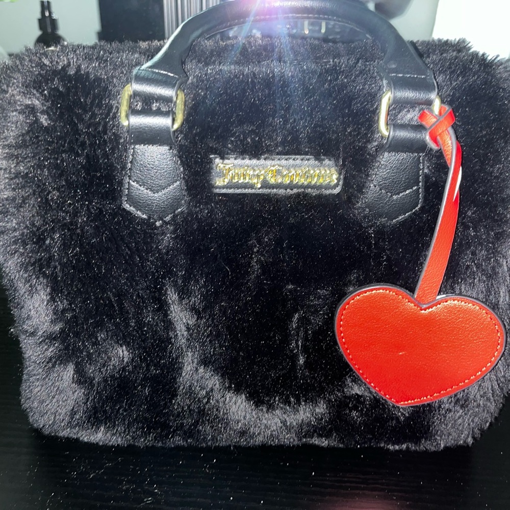 Juicy Couture Bag : Black with Faux Fur 🖤🖤🖤